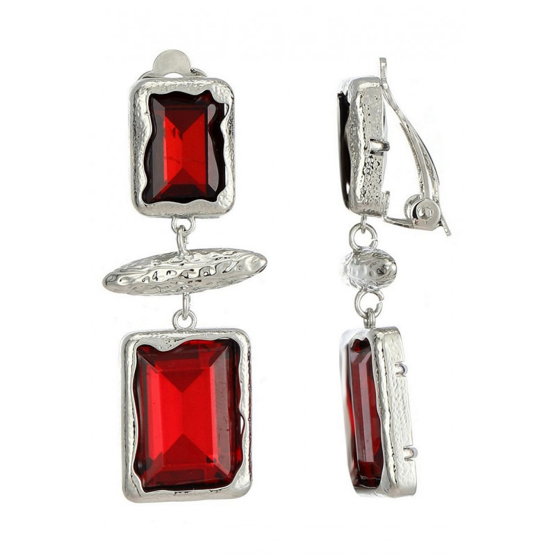 Nonna - Boucle d'oreille clip Rouge