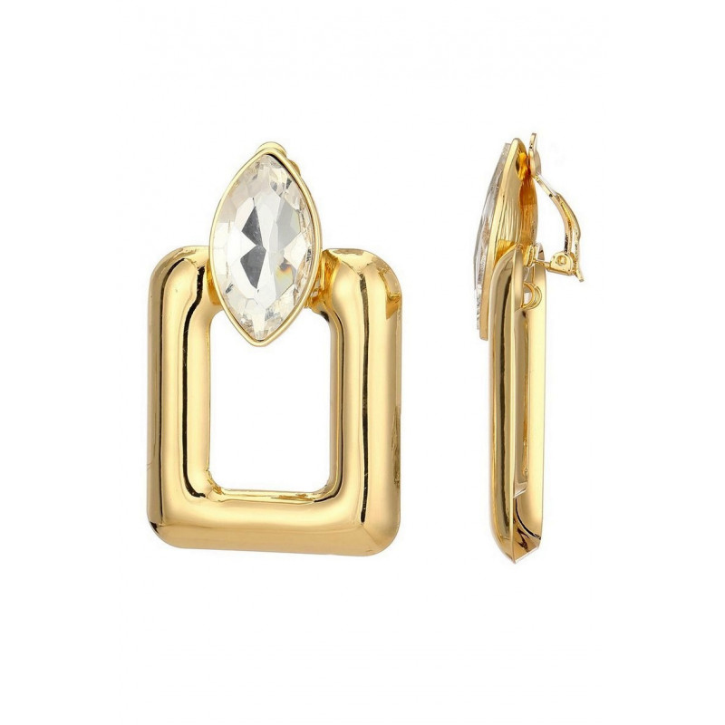 Nine - Boucle d'oreille clip Blanche