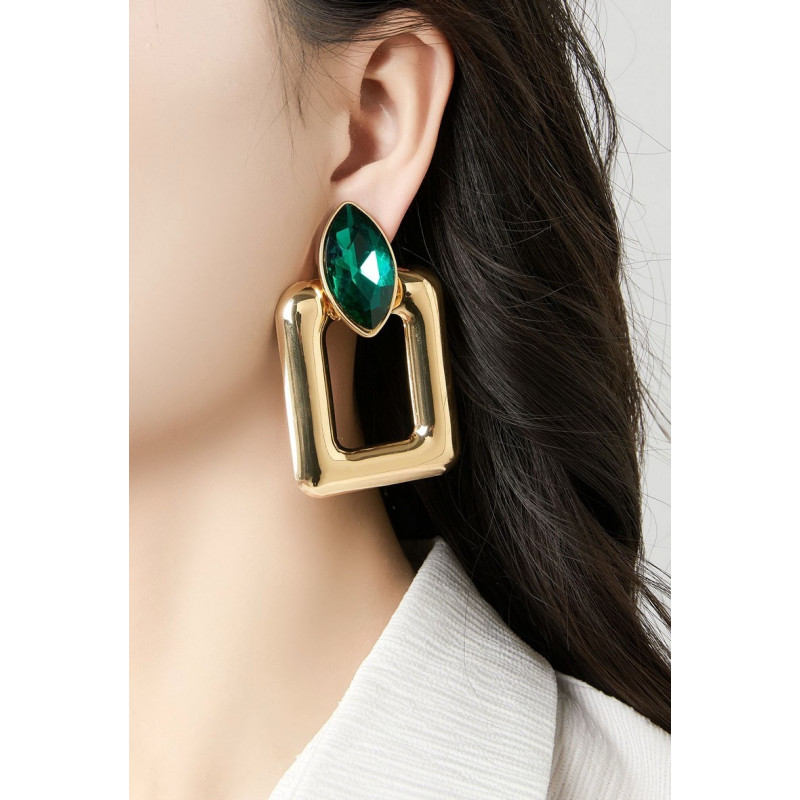 Nine - Boucle d'oreille clip Verte
