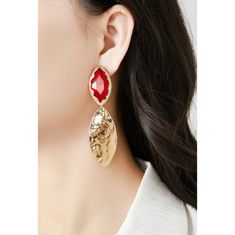 Nili - Boucle d'oreille clip Rouge