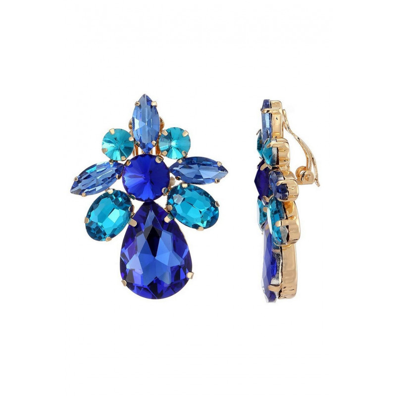 Xanthippe - Boucle d'oreille clip Bleue