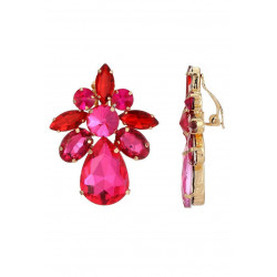 Xanthippe - Boucle d'oreille clip Fuchsia