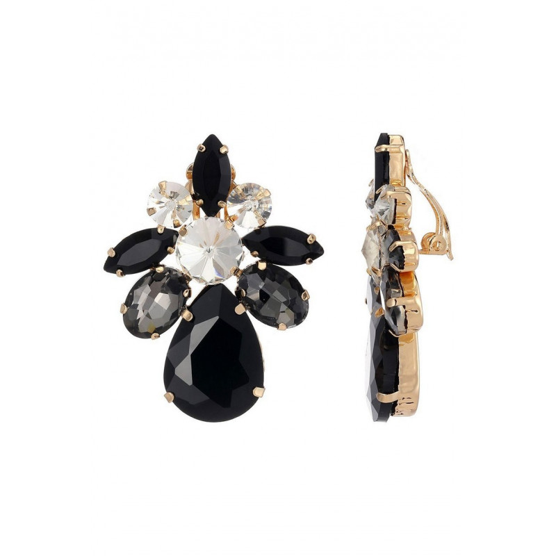 Xanthippe - Boucle d'oreille clip Noire