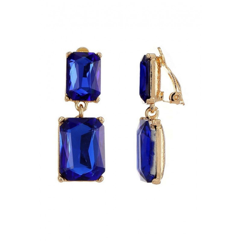 Xiule - Boucle d'oreille clip Bleue