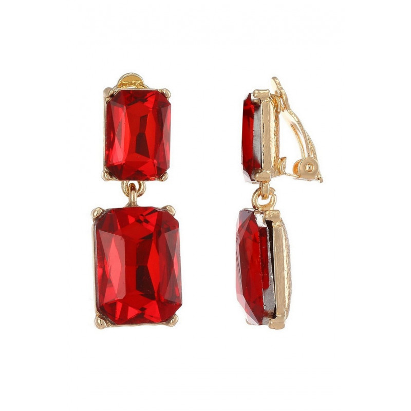 Xiule - Boucle d'oreille clip Rouge