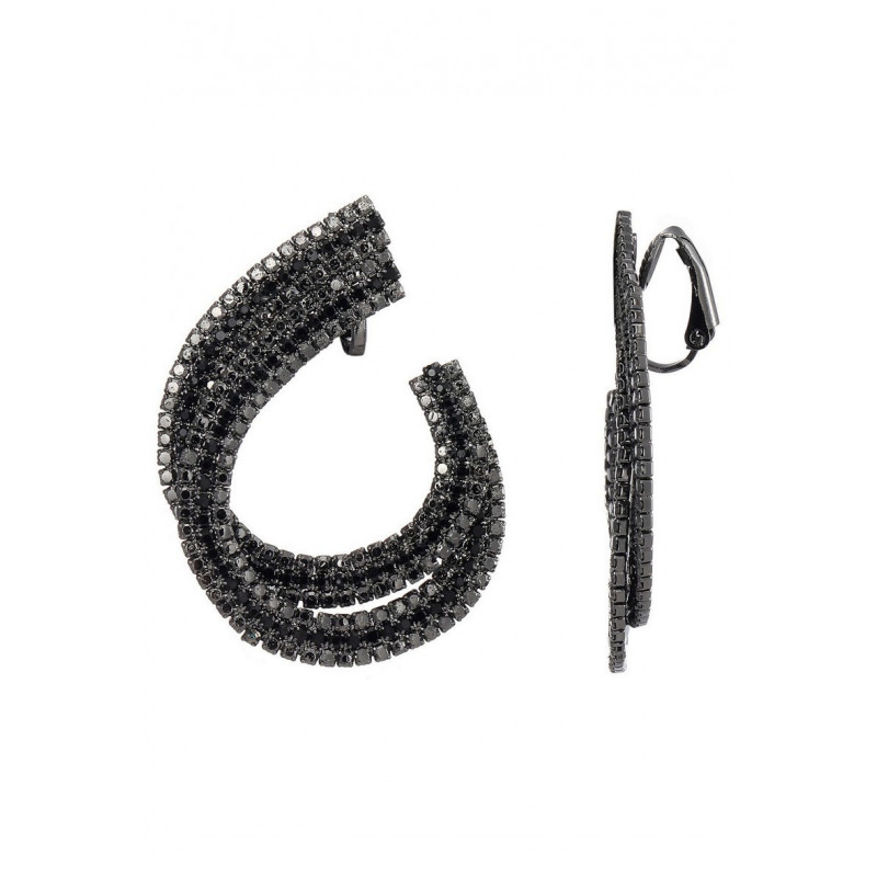 Xue - Boucle d'oreille clip Noire