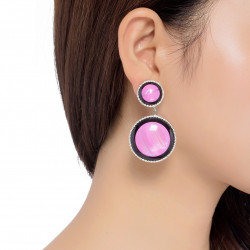 Laura - Boucles d'oreilles clip fuchsia