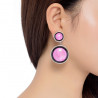 Laura - Boucles d'oreilles clip fuchsia