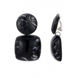 Nasra - Boucle d'oreille clip Acier Noire