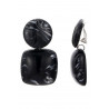 Nasra - Boucle d'oreille clip Acier Noire