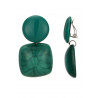 Nasra - Boucle d'oreille clip Acier Verte