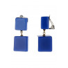 Nathanaelle - Boucle d'oreille clip Acier Bleue