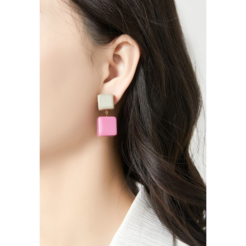 Nathanaelle - Boucle d'oreille clip Acier Rose