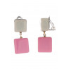 Nathanaelle - Boucle d'oreille clip Acier Rose
