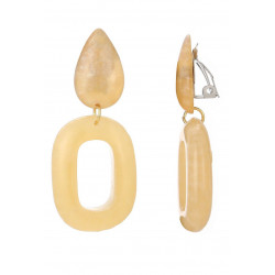 Ning - Boucle d'oreille clip Acier Beige