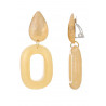 Ning - Boucle d'oreille clip Acier Beige