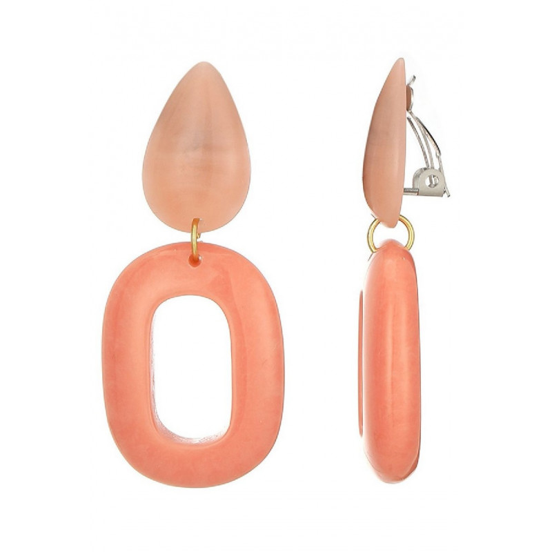 Ning - Boucle d'oreille clip Acier Rose