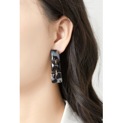 Neo - Boucle d'oreille clip Acier Bleue