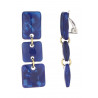 Neo - Boucle d'oreille clip Acier Bleue