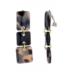 Neo - Boucle d'oreille clip Acier Noire