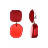Noy - Boucle d'oreille clip Acier Rouge
