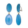 Nomaira - Boucle d'oreille clip Acier Bleue