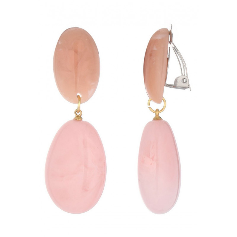 Nomaira - Boucle d'oreille clip Acier Rose