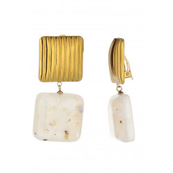 Nissa - Boucle d'oreille clip Acier Blanche