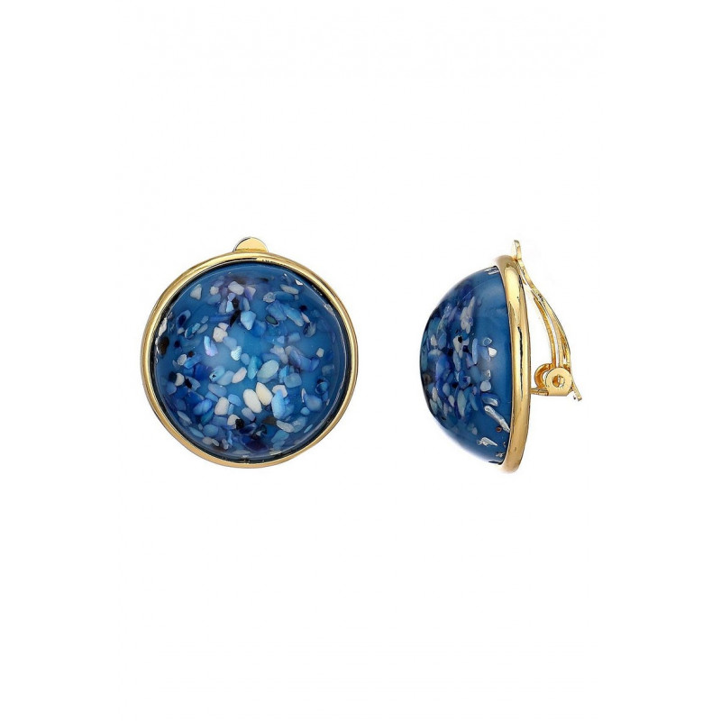 Natika - Boucle d'oreille clip Bleue
