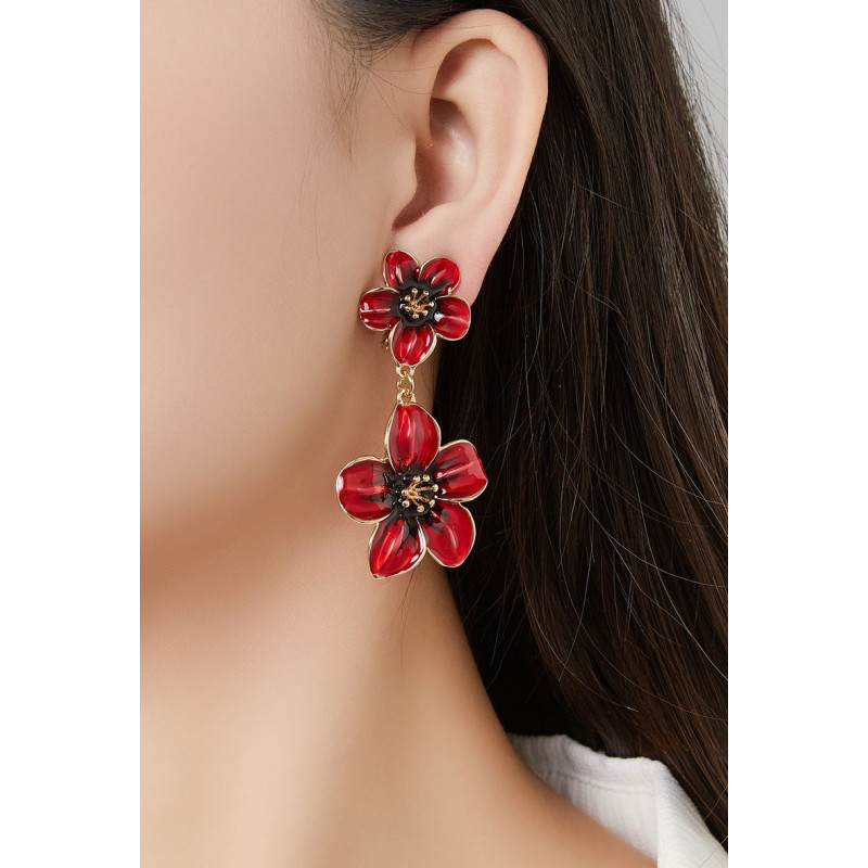 Nona - Boucle d'oreille clip Rouge