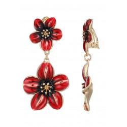 Nona - Boucle d'oreille clip Rouge