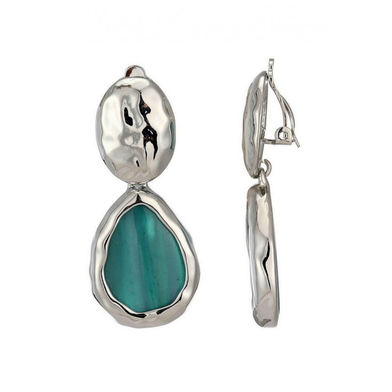 Nora - Boucle d'oreille clip Turquoise