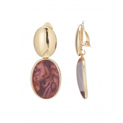 Noelle - Boucle d'oreille clip Bordeaux