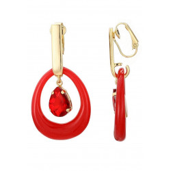 Ngozi - Boucle d'oreille clip Rouge