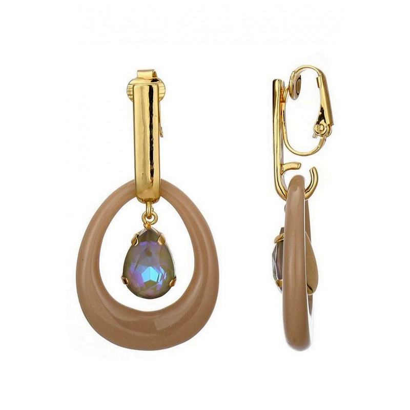 Ngozi - Boucle d'oreille clip Taupe