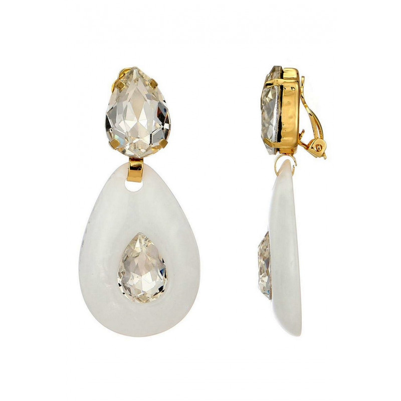 Nuani - Boucle d'oreille clip Blanche