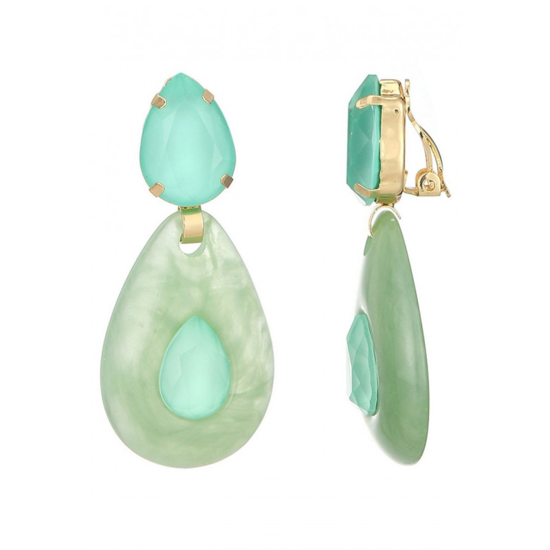Nuani - Boucle d'oreille clip Verte