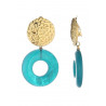 Niobe - Boucle d'oreille clip Bleue