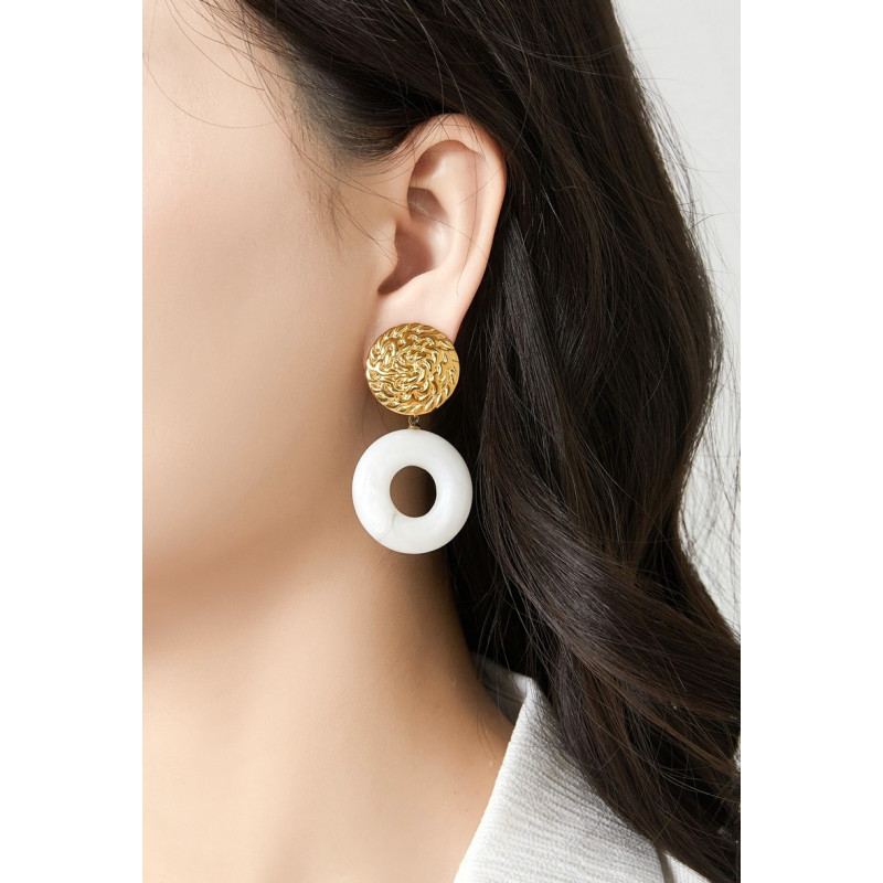 Niobe - Boucle d'oreille clip Blanche