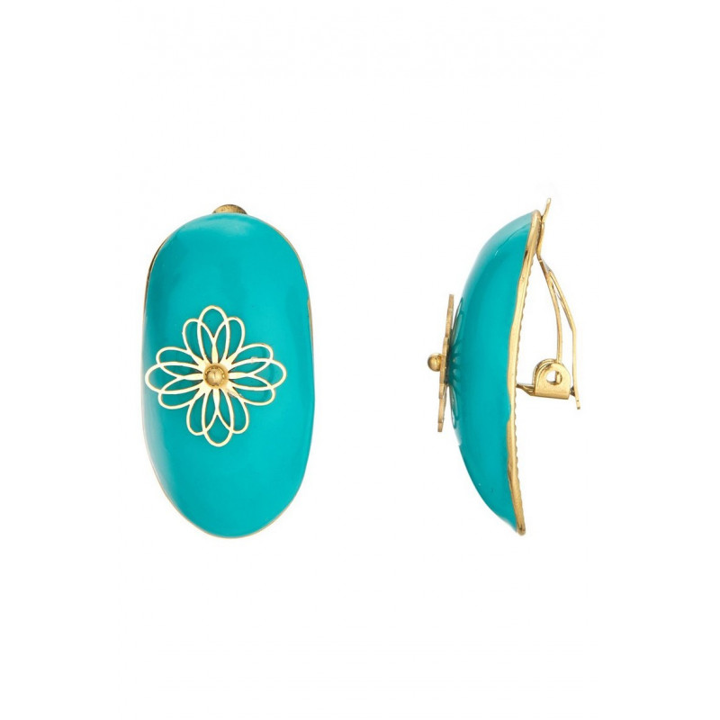 Zelpha - Boucle d'oreille clip Turquoise