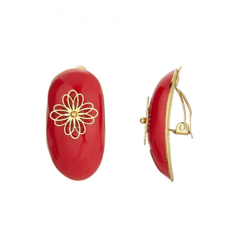 Zelpha - Boucle d'oreille clip Rouge