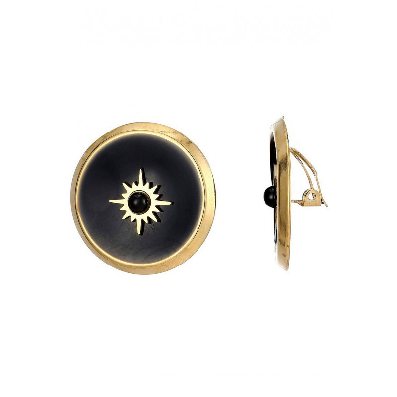 Zhaklina - Boucle d'oreille clip Noire