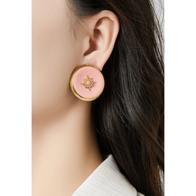 Zhaklina - Boucle d'oreille clip Rose