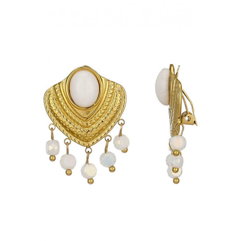 Zipporah - Boucle d'oreille clip Blanche