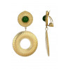 Zisel - Boucle d'oreille clip Malachite