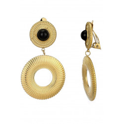 Zisel - Boucle d'oreille clip Noire