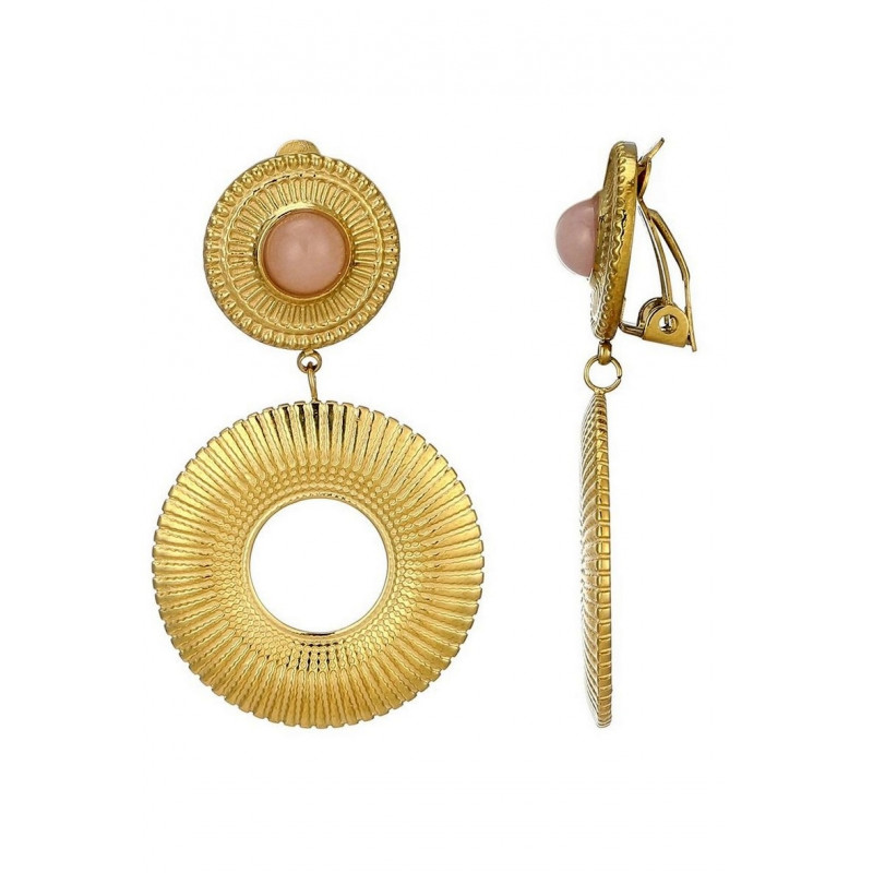 Zisel - Boucle d'oreille clip Rose