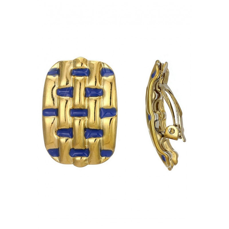 Zorica - Boucle d'oreille clip Acier Bleue