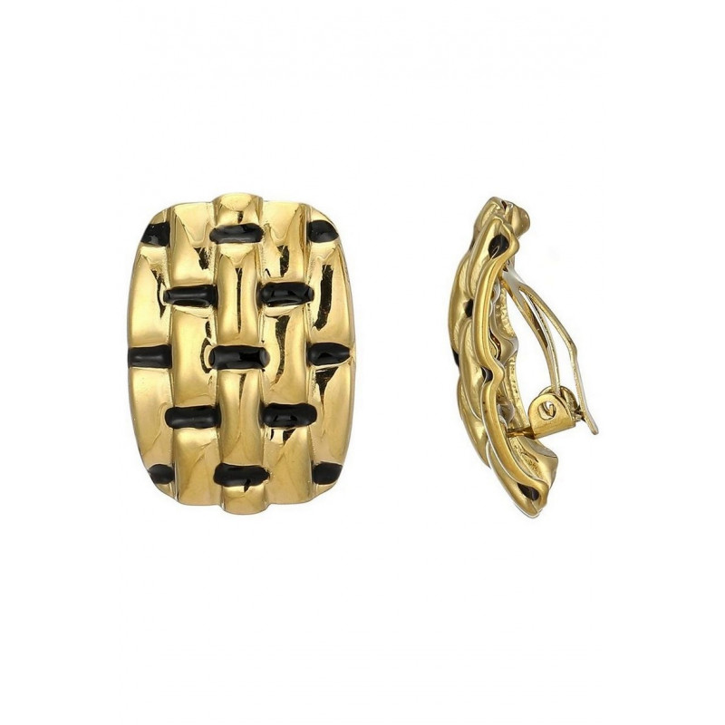 Zorica - Boucle d'oreille clip Acier Noire