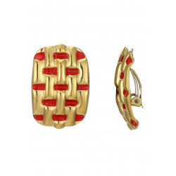Zorica - Boucle d'oreille clip Acier Rouge